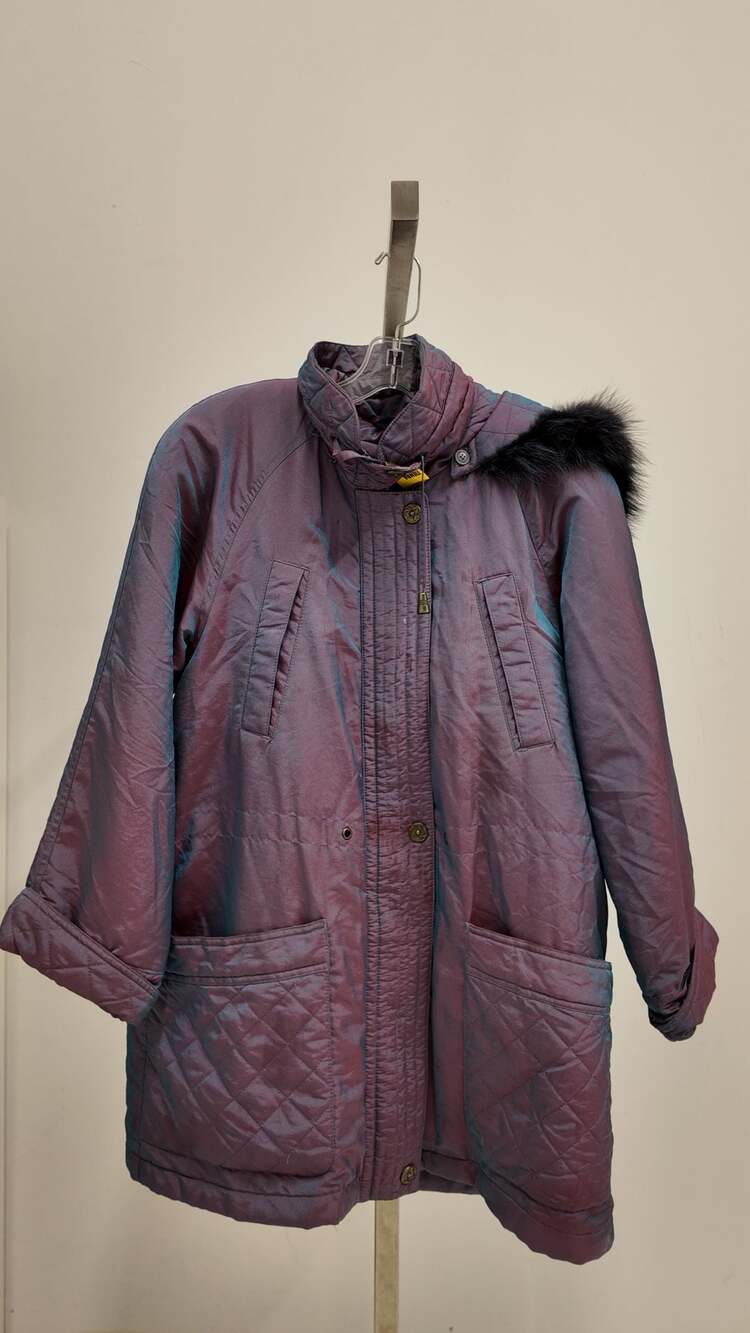 Vintage Fleet Street Iridescent Quilted Parka – Purple/Teal (Size S)